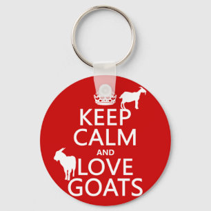 Keep Calm and Love Goats Keychain
