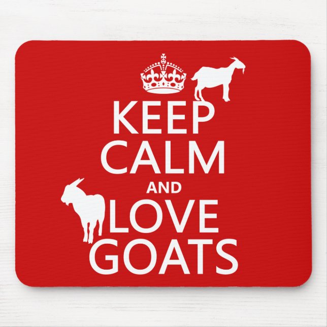 Keep Calm and Love Goats Mouse Pad (Front)