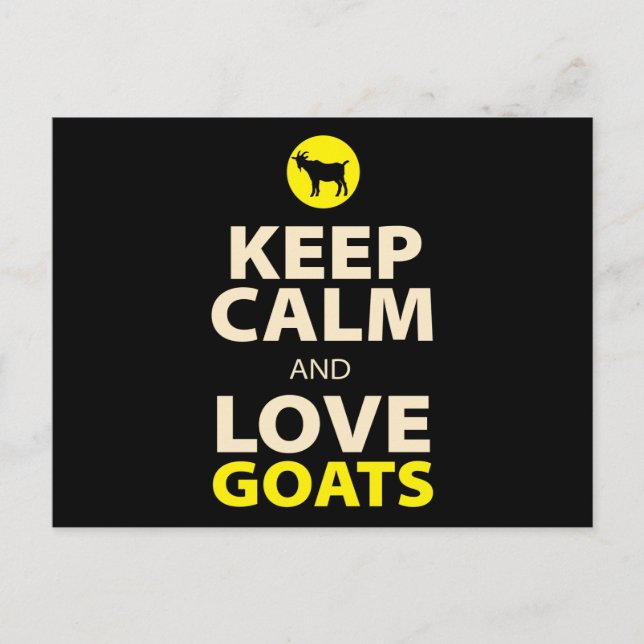 Keep Calm and Love Goats Postcard (Front)
