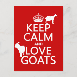 Keep Calm and Love Goats Postcard
