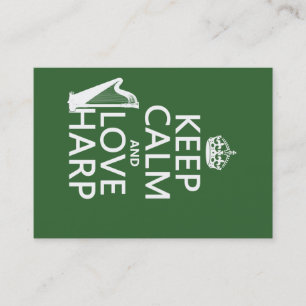 Keep Calm and Love Harp (any background colour) Business Card