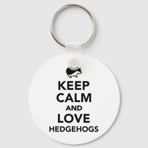 Keep calm and love hedgehogs keychain