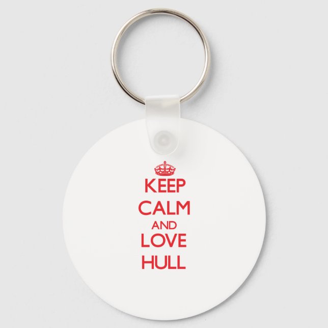 Keep calm and love Hull Keychain (Front)