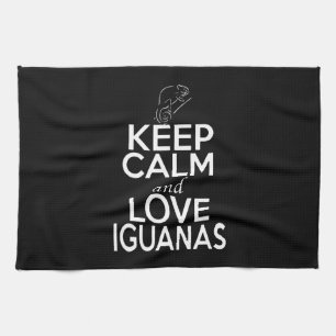 Keep calm and love Iguanas Kitchen Towel