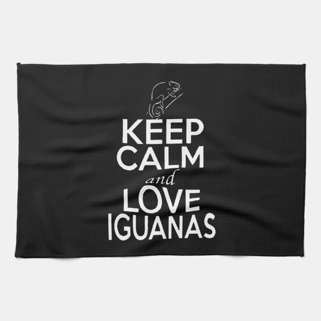 Keep calm and love Iguanas Kitchen Towel (Horizontal)