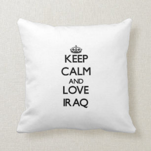 Keep Calm and Love Iraq Throw Pillow