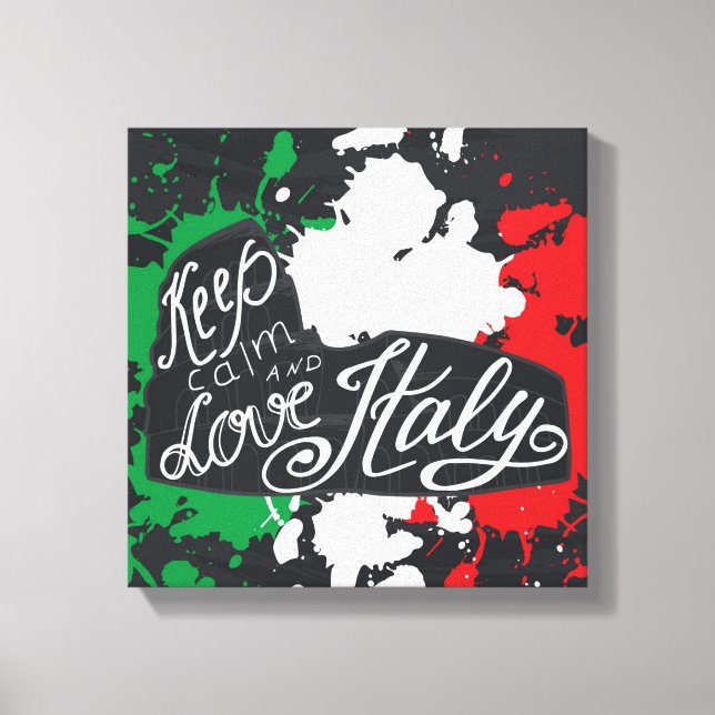 Keep Calm and Love Italy Canvas Print (Front)