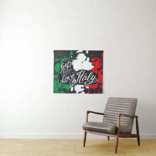 Keep Calm and Love Italy Tapestry