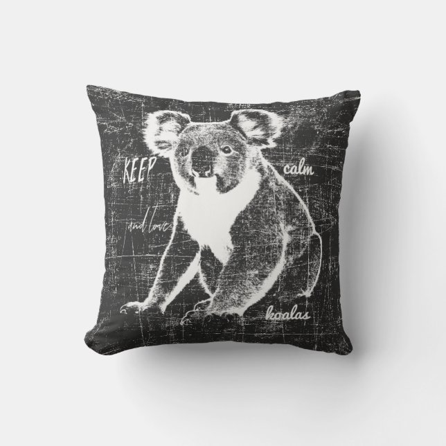 Keep calm and love Koalas   Throw Pillow (Front)