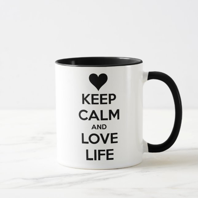 Keep Calm and Love Life - Cute Mug (Right)