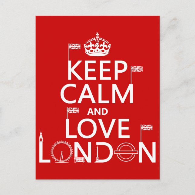Keep Calm and Love London Postcard (Front)