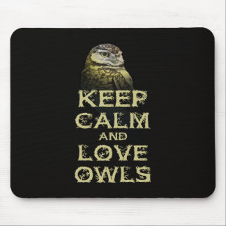 Keep Calm and Love Owls Original Owl Gift Stuff Mouse Pad