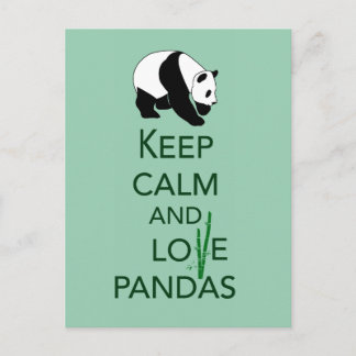 Keep Calm and Love Pandas Gift Art Print Postcard