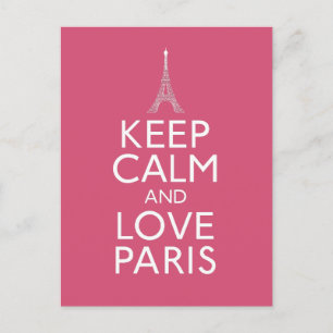 Keep Calm and Love Paris Postcard