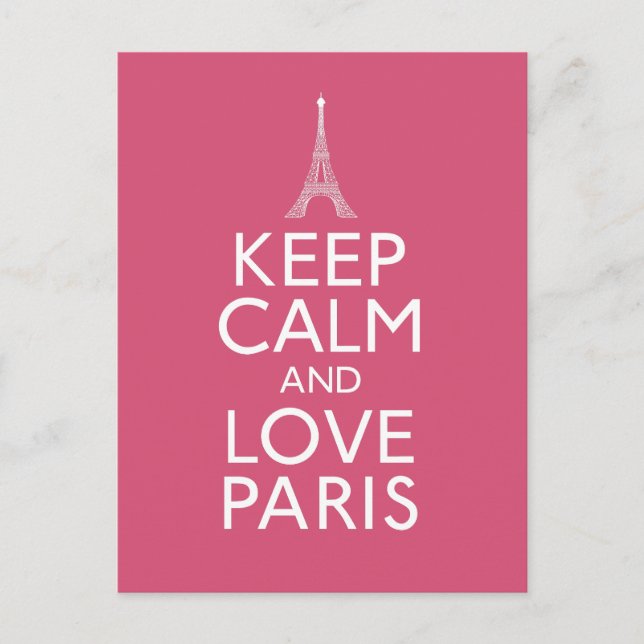 Keep Calm and Love Paris Postcard (Front)
