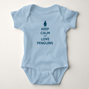 Keep Calm and Love Penguins (oceanside) Baby Bodysuit