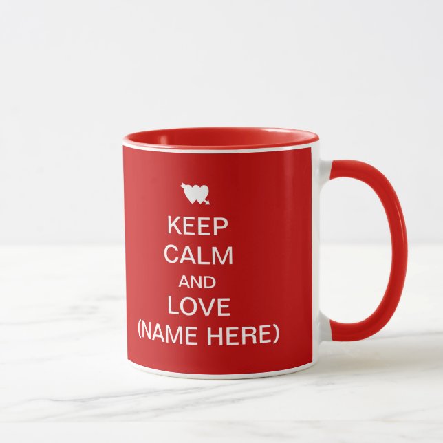 Keep Calm and Love Personalized Valentine Mug (Right)