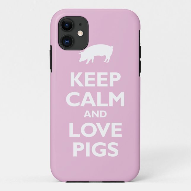 Keep Calm and Love Pigs (light pink) Case-Mate iPhone Case (Back)