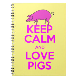 Keep Calm and Love Pink Pigs Notebook