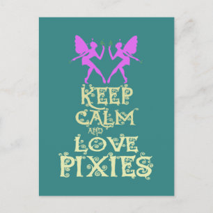 Keep Calm and Love Pixies art print design Postcard