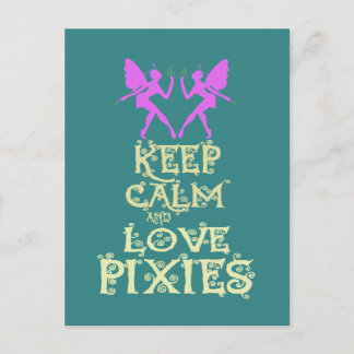 Keep Calm and Love Pixies art print design Postcard
