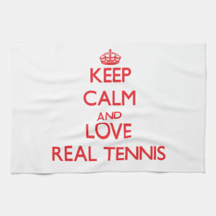 Keep calm and love Real Tennis Kitchen Towel