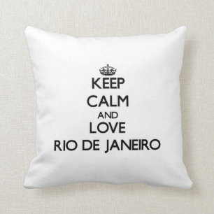 Keep Calm and love Rio De Janeiro Throw Pillow