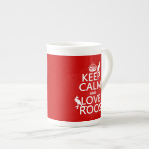 Keep Calm and Love Roos (Kangaroos) Bone China Mug