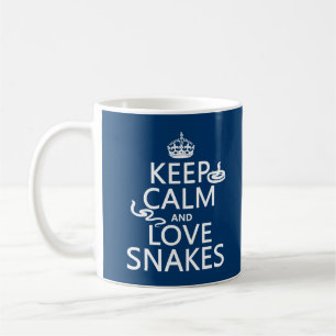 Keep Calm and Love Snakes (all colours) Coffee Mug