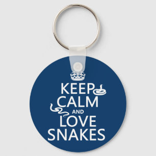 Keep Calm and Love Snakes (all colours) Keychain