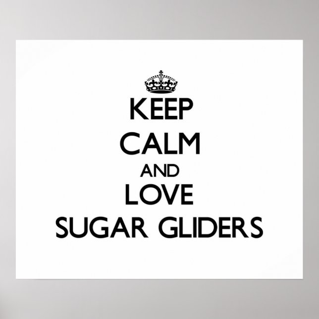 Keep calm and Love Sugar Gliders Poster (Front)