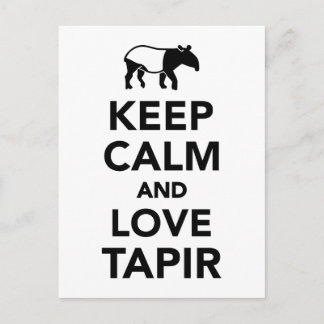 Keep calm and love tapir postcard