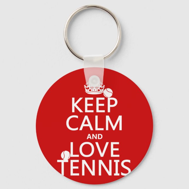 Keep Calm and Love Tennis Keychain (Front)