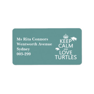 Keep Calm and Love Turtles Label