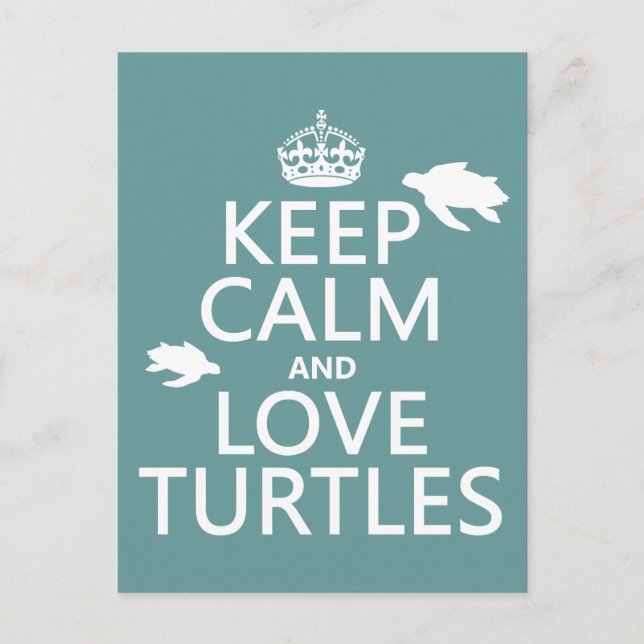 Keep Calm and Love Turtles Postcard (Front)