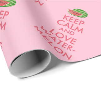 Keep Calm and Love Watermelon Customizable Gift Wrapping Paper
