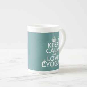 Keep Calm and Love Yoga (customizable colours) Bone China Mug