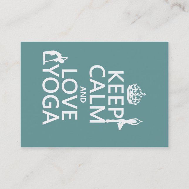 Keep Calm and Love Yoga (customizable colours) Business Card (Front)