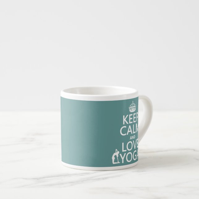 Keep Calm and Love Yoga (customizable colours) Espresso Cup (Front Right)