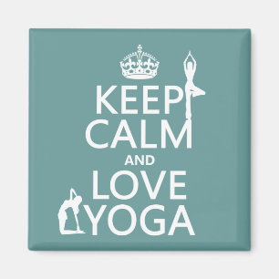 Keep Calm and Love Yoga (customizable colours) Magnet