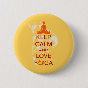 Keep Calm and Love Yoga - unique fun design 2 Inch Round Button
