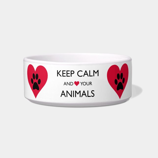 "KEEP CALM AND LOVE YOUR ANIMALS" BOWL (Front)