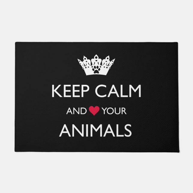 "KEEP CALM AND LOVE YOUR ANIMALS" DOORMAT (Front)