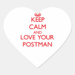 Keep Calm and Love your Postman Heart Sticker