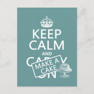 Keep Calm and Make a Cake Postcard