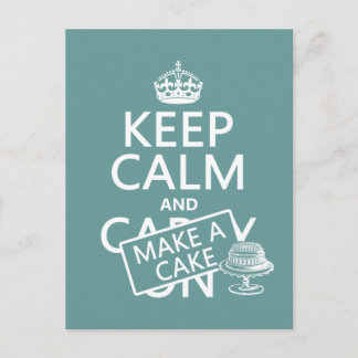 Keep Calm and Make a Cake Postcard