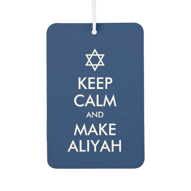 Keep Calm And Make Aliyah Air Freshener (Front)