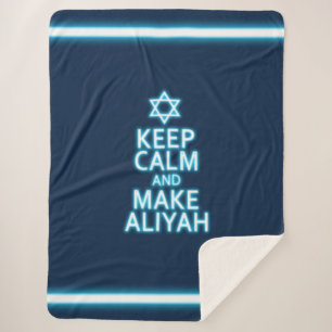 Keep Calm And Make Aliyah Sherpa Blanket