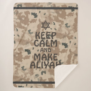 Keep Calm And Make Aliyah Sherpa Blanket
