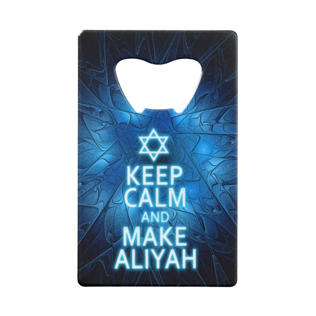 Keep Calm And Make Aliyah Wallet Bottle Opener (Front)